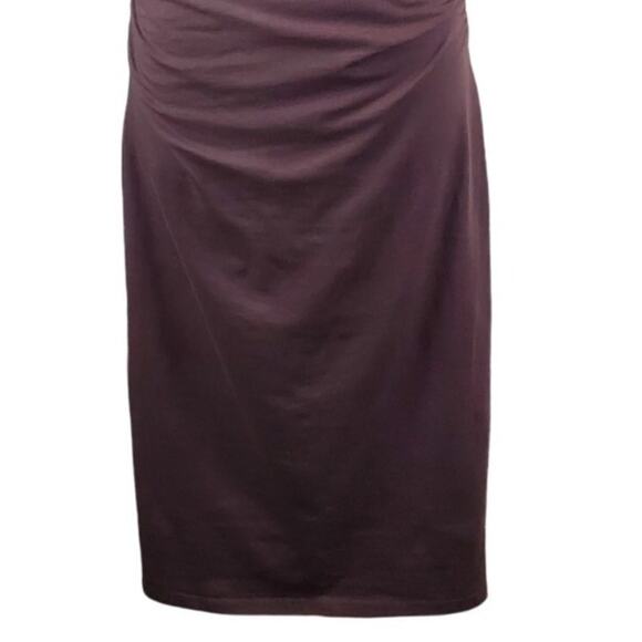 Michael Stars Midi Dress L Burgundy Foil Trim Racerback Ruched Beachy Vaca NWT - Picture 10 of 12